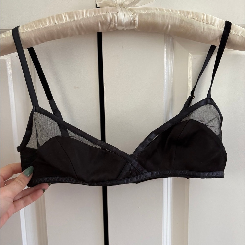 Zimmermann Satinpaneled Tulle Triangle Bra NWOT 0 - Picture 5 of 10